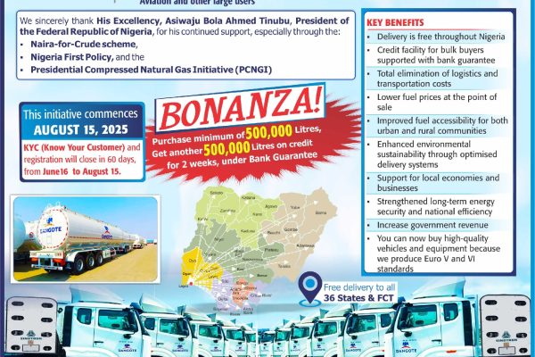 Dangote petroleum refinery to begin distribution of PMS and diesel nationwide