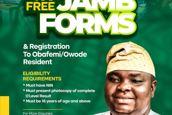 LG LAWMAKER IN OGUN STATE, HON. ADEKUNLE OFFERS FREE JAMB REGISTRATION TO ELIGIBLE 100 CANDIDATES IN THE LG
