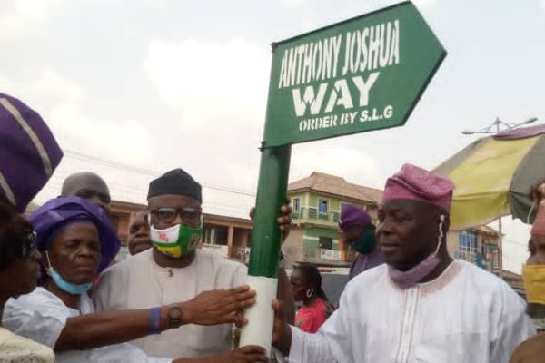 SAGAMU LG BOSS, BANJO, NAMED ROAD AFTER ANTHONY JOSHUA