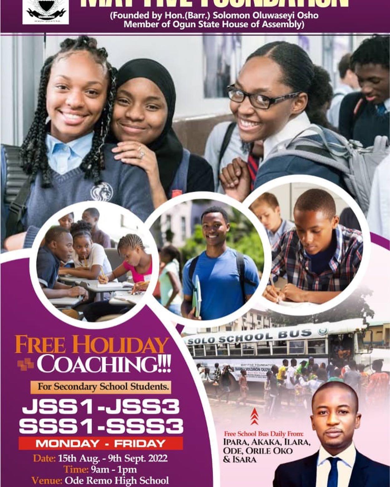 Ogun Lawmaker, Hon. Osho Offers Free Holiday Classes For Constituents