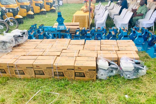 Jubilation As Reps Member, Ibrahim Isiaka’ Empowers Constituents, Gives Out Bikes, Tricycles, Grinding Machines, Others